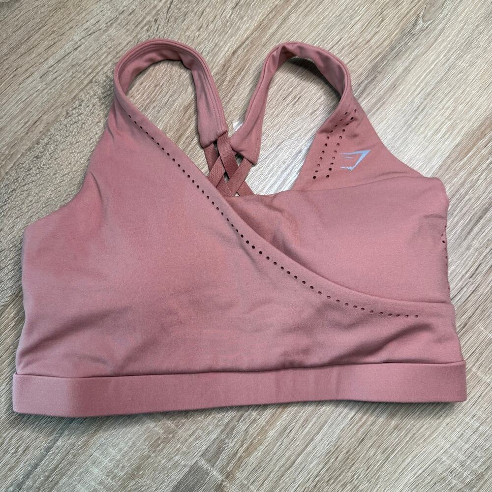 Gymshark womens Laser Cut Sports Bra blush size small gym workout